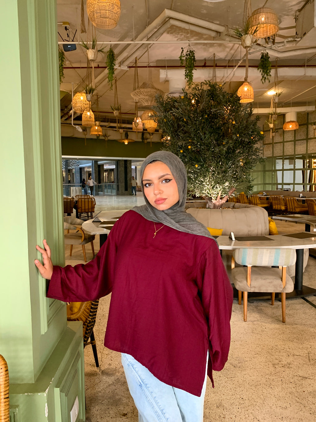 The Easy-Light Blouse in Burgundy