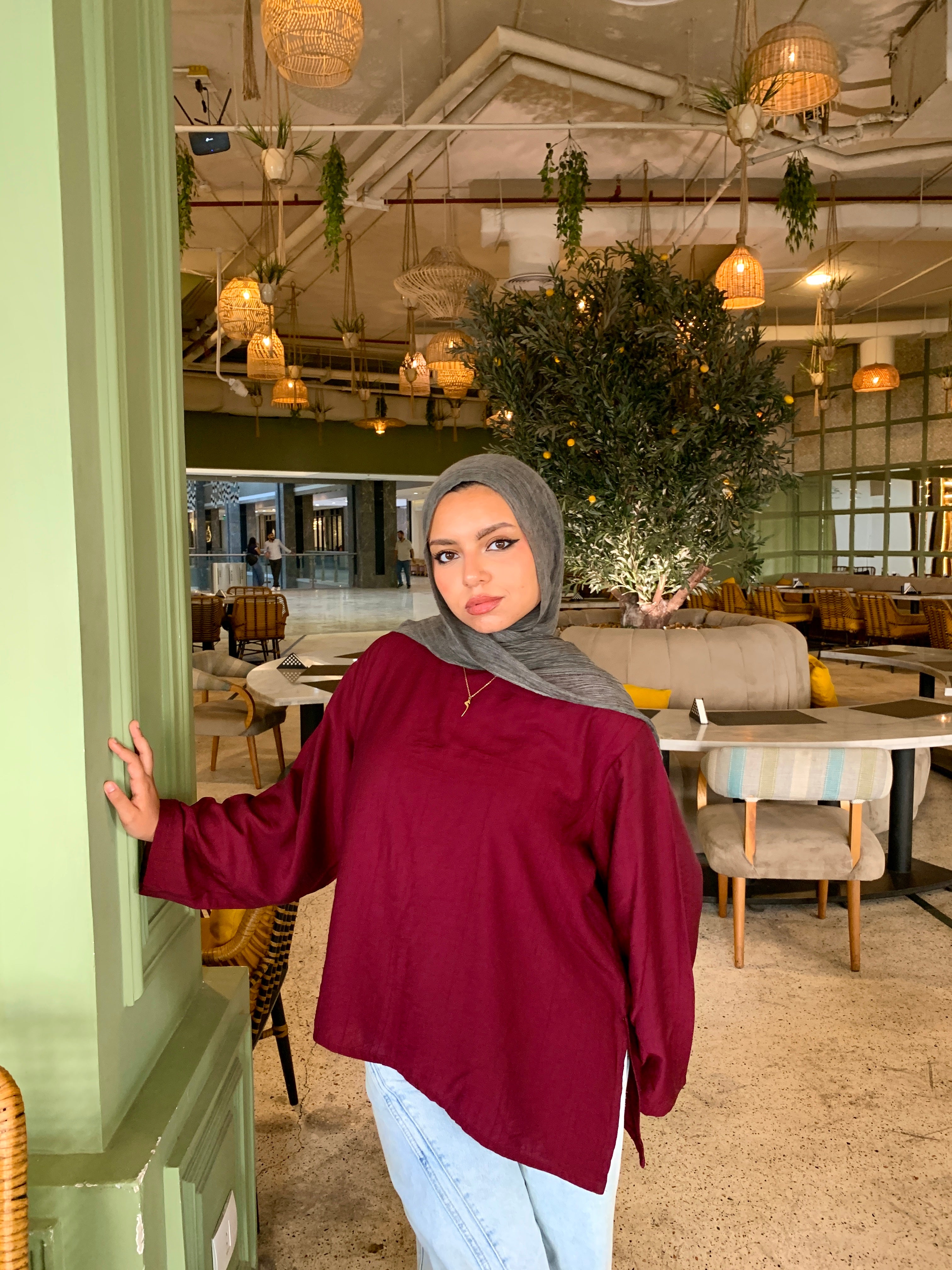 The Easy-Light Blouse in Burgundy
