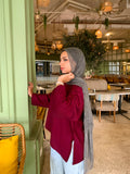 The Easy-Light Blouse in Burgundy