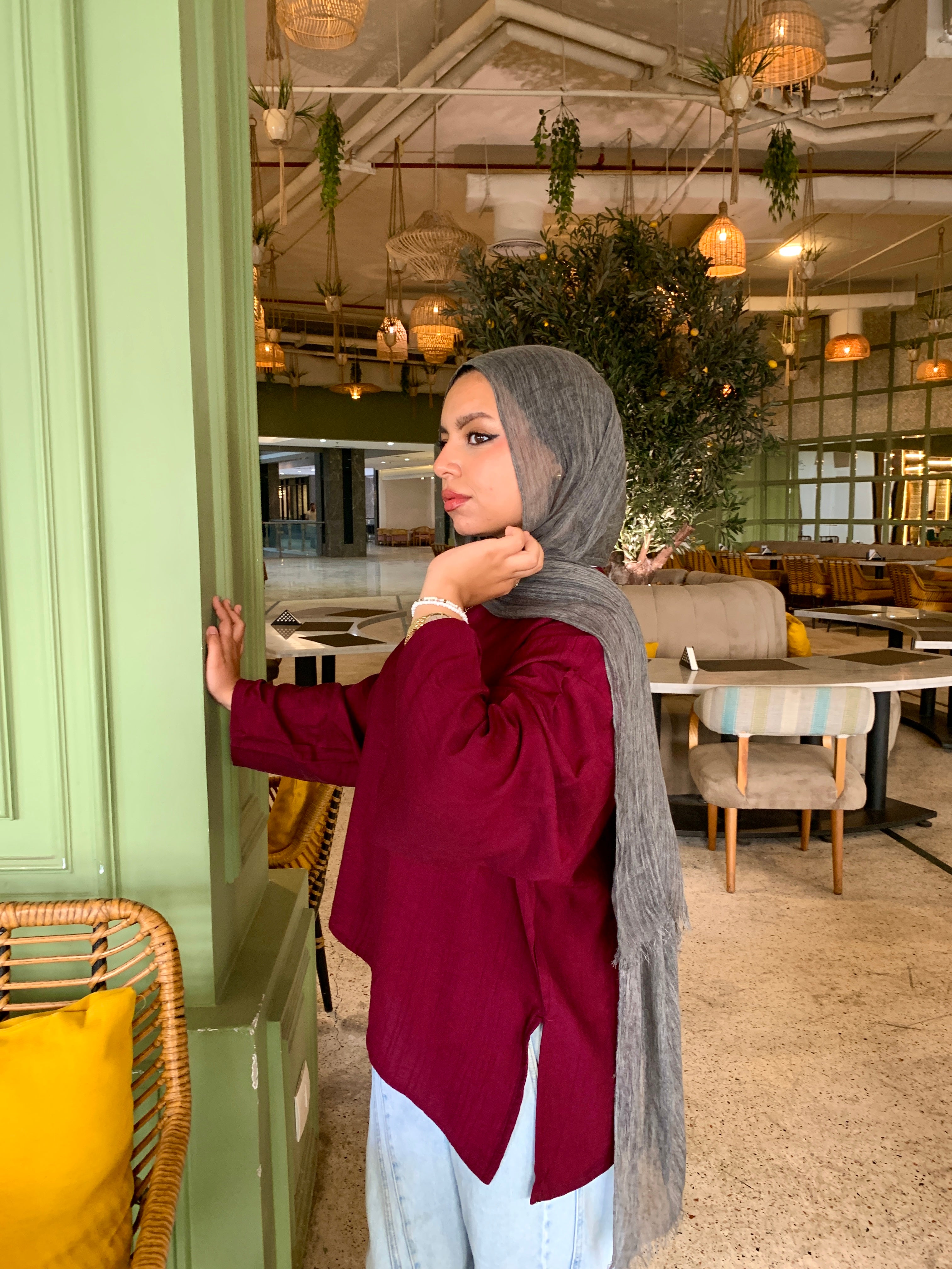 The Easy-Light Blouse in Burgundy