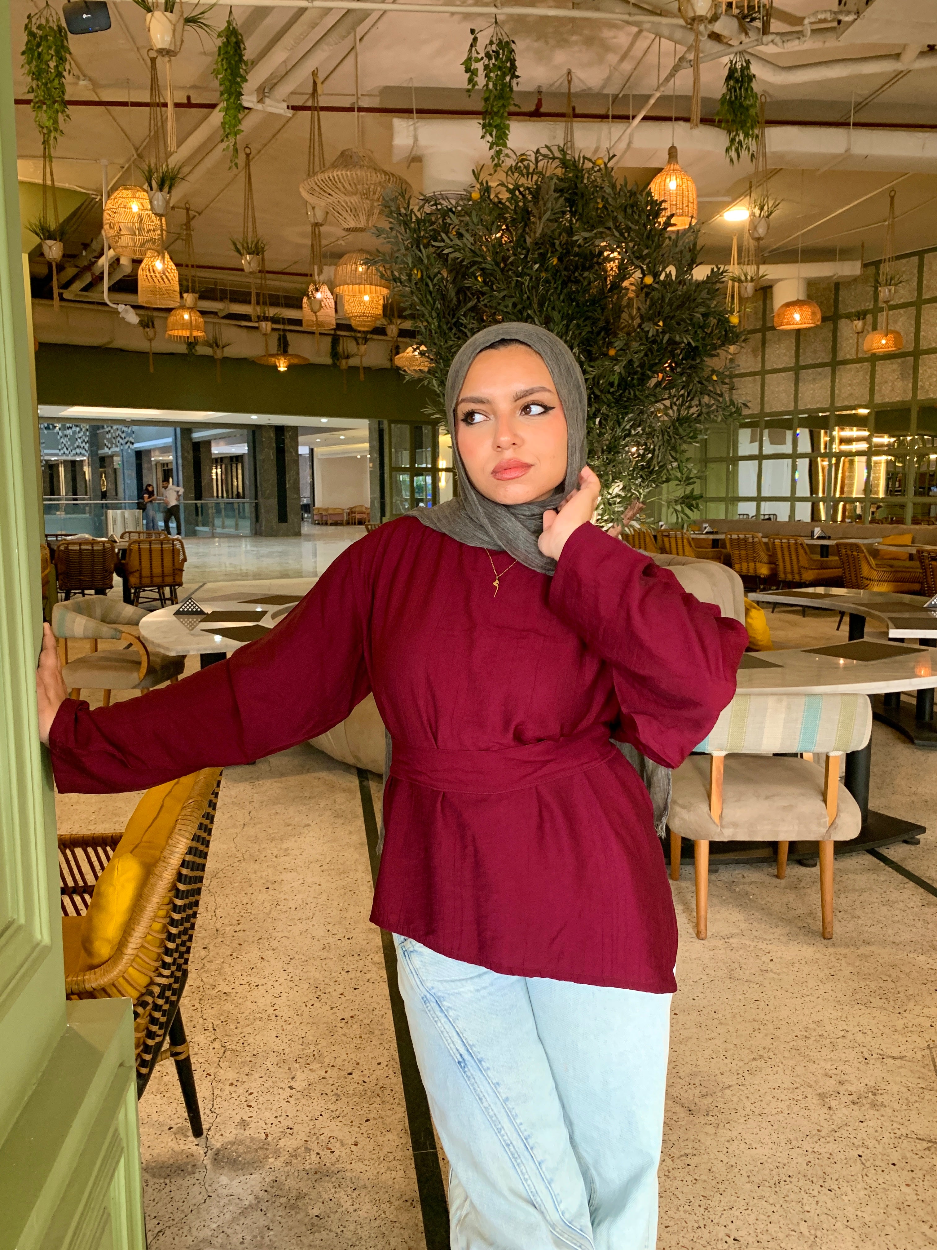 The Easy-Light Blouse in Burgundy